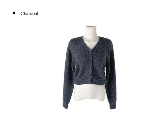 Doobie Soft Fur Button Long Sleeve Cardigan