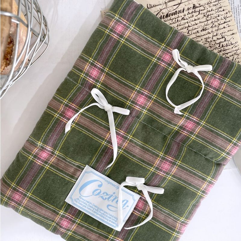Pillow Notebook Pouch_tartan green