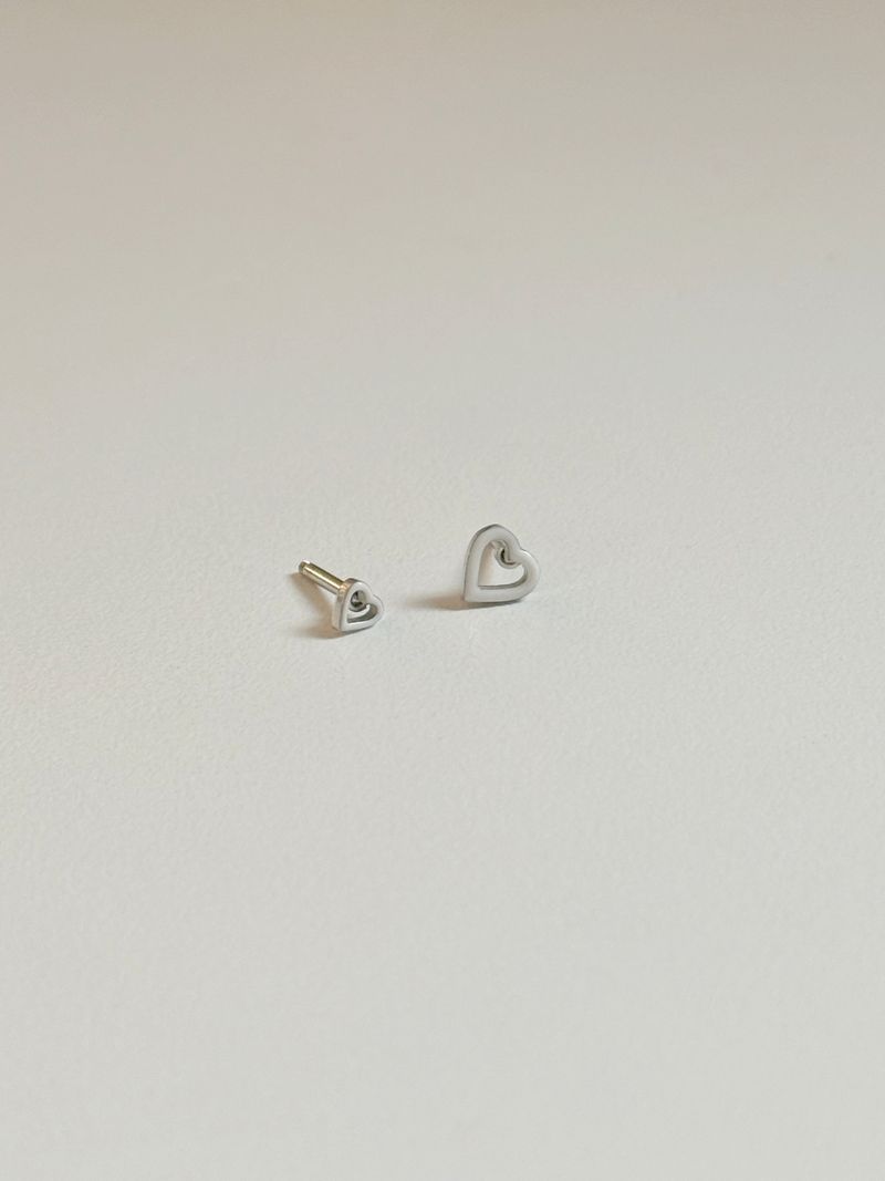[3 color] heart piercing / 2 sizes / mini daily simple point