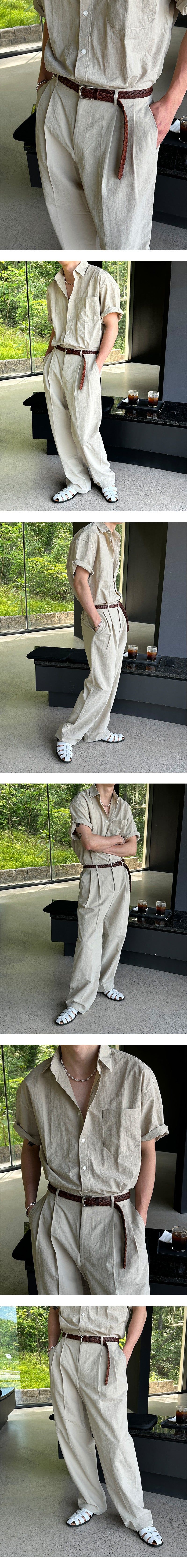 [SET UP Available] Nylon semi wide pants (4color)