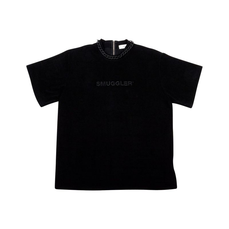C.O.M.E（シーオーエムイー）の「[UNISEX] Detachable Chain Terry T-Shirt (Black)（Tops）」