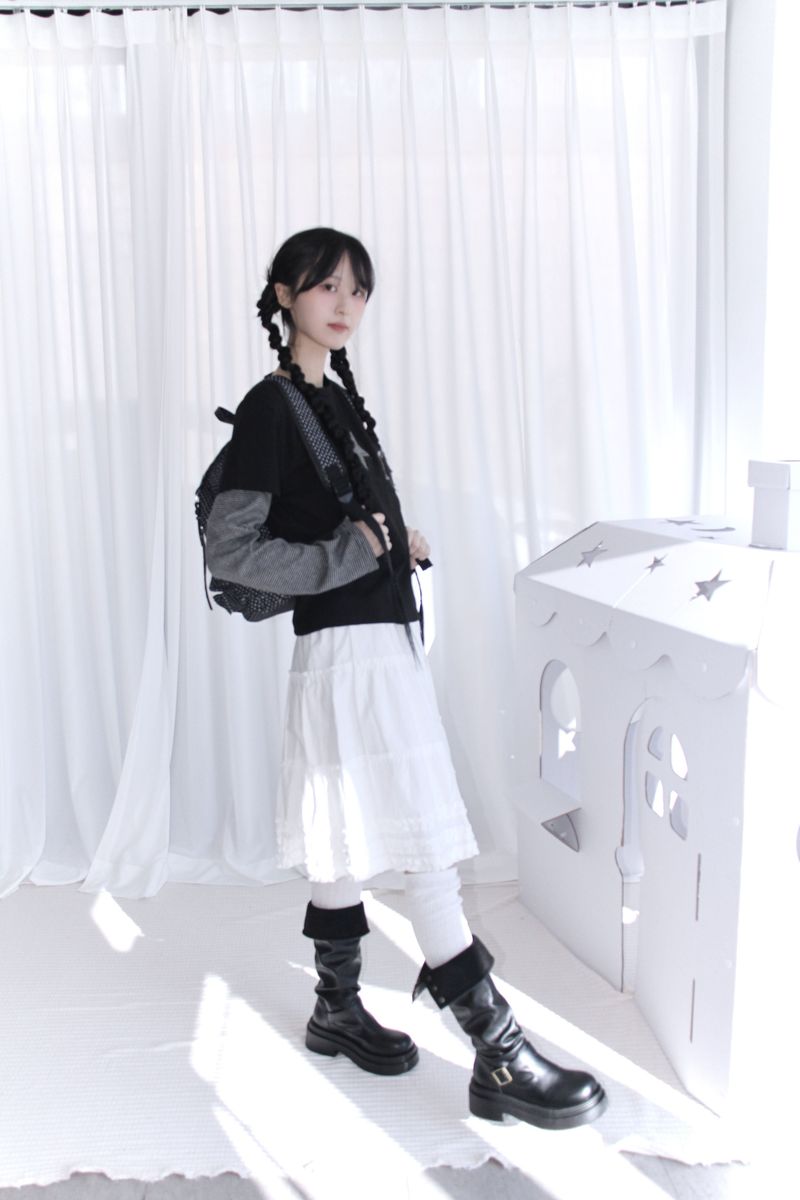 Dot Frill Backpack Kitchen Stripe Daily Bobusang Bag