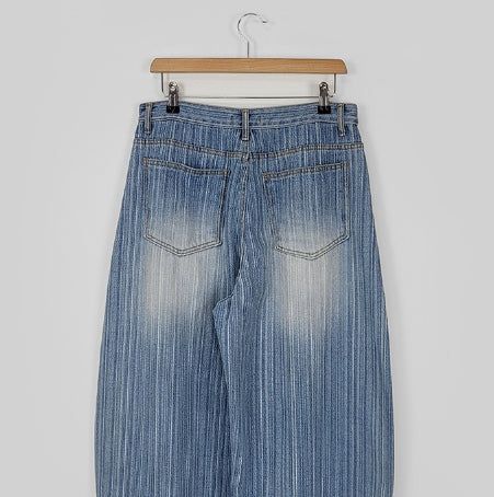 Smoke Washed Stripe Denim Pants