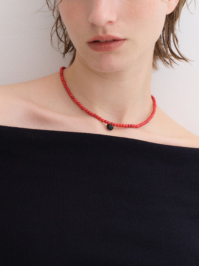 THE PART OF（ザ パート オブ）の「シルバー925レッドターコイズブラックストーンネックレス（アクセサリー）」