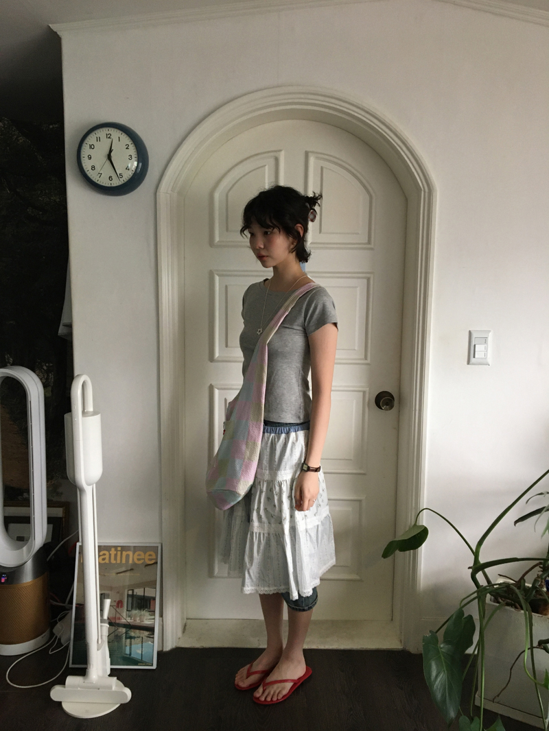 YWD COLOR-BLOCK FLORAL SKIRT (2color)