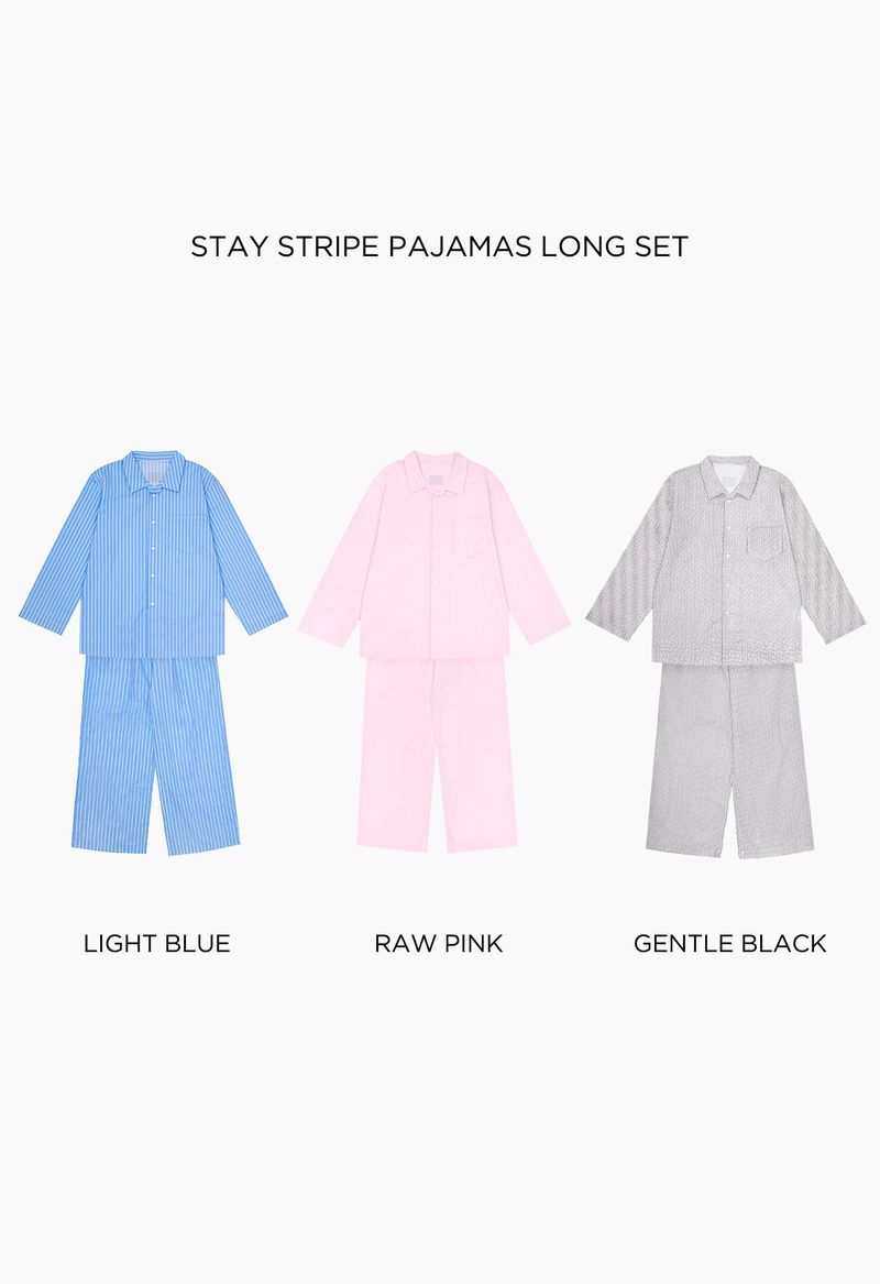 Stay Stripe Pajamas Long Set (3 Colors)