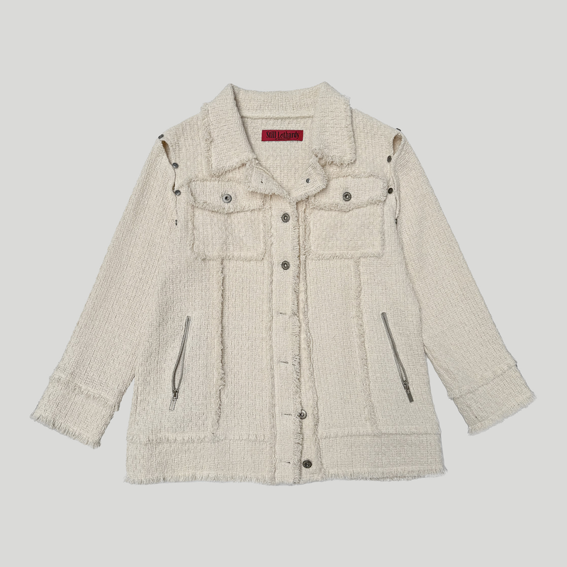 SLEEVE-OFF TWEED JACKET