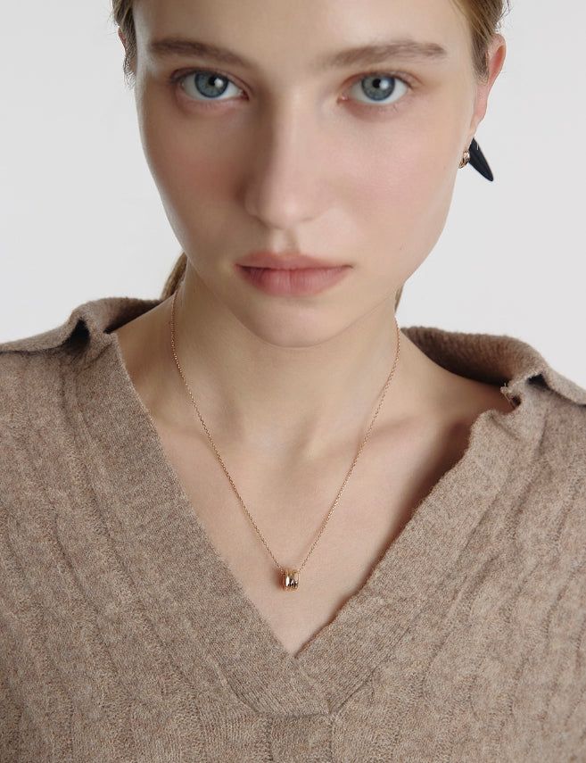 26SS★ Triple Silver Cutout Necklace S