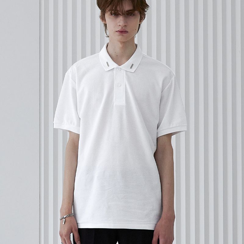 S SY(エスエスワイ)の「COLLAR IRON TIP PIQUE T-SHIRT WHITE(Tops)」