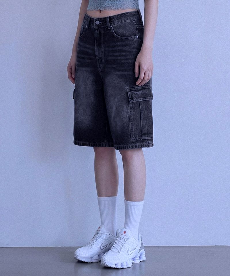 NOTUSUAL（ノットユージュアル）の「Basic Washing Bermuda Cargo Denim Pants - 3COLOR（Pants）」