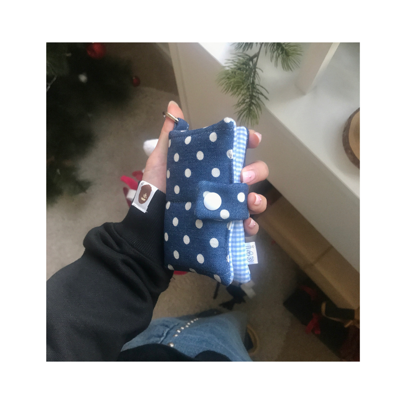 comfy wallet - dot denim