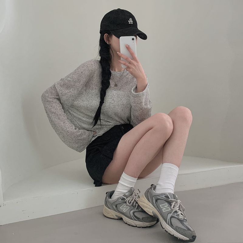[Bellide made] See-through Bookle Linen Summer Knit T-shirt