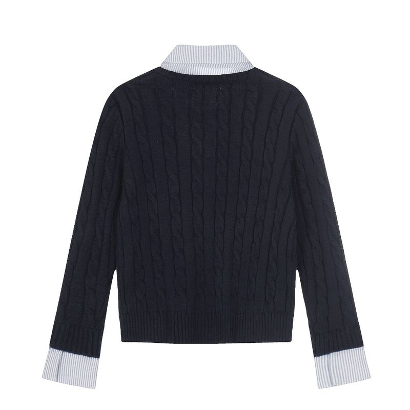 Harlow Shirt-Layer Cable Sweater
