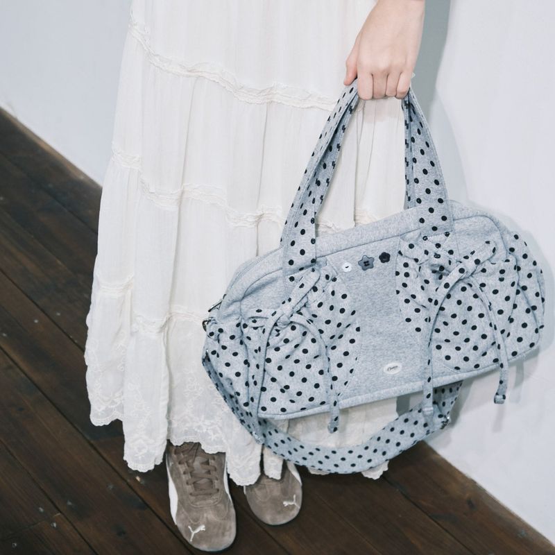 Dot button bag_grey