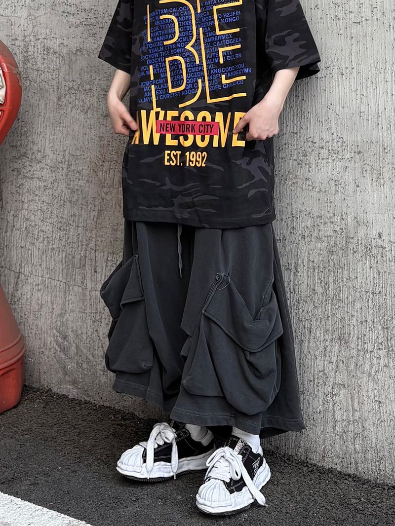 drape pocket bermuda pants
