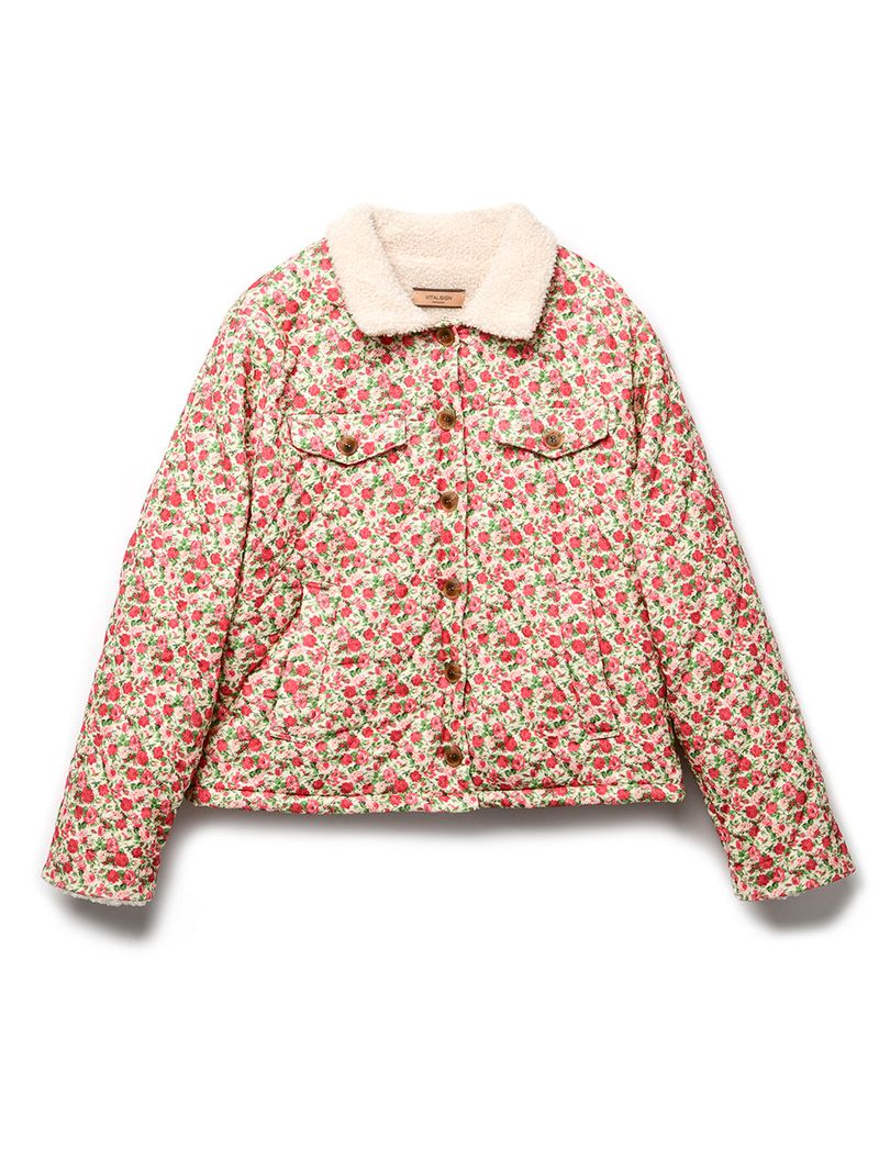 Flower Quilted Corduroy Napping Jacket (2colors)