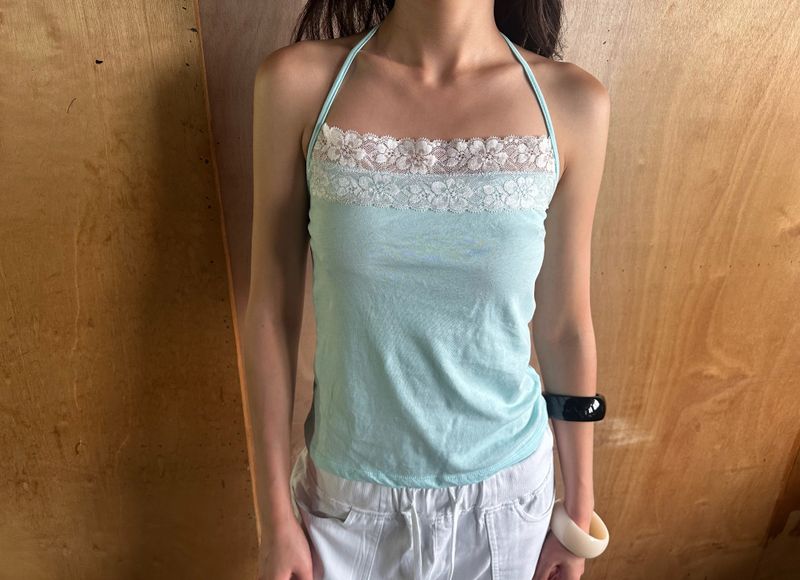 flower lace halter top