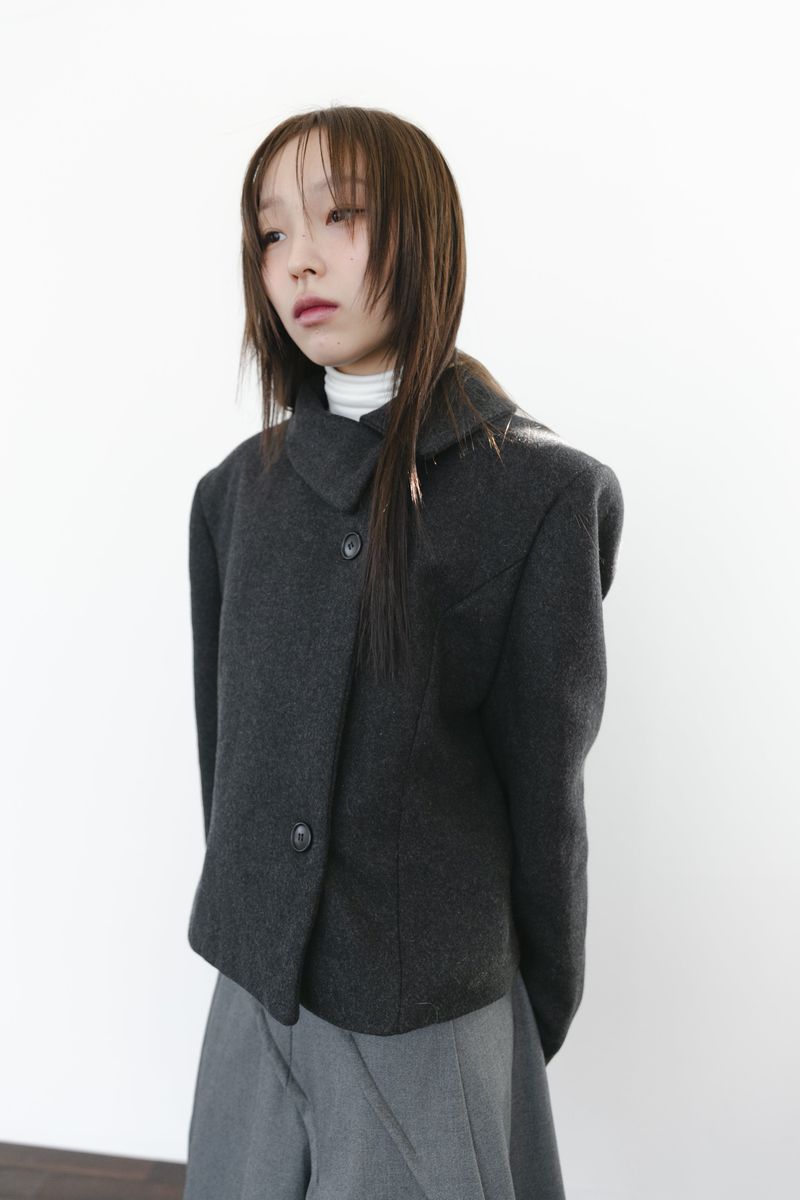 unbal collar wool jacket(2colors)