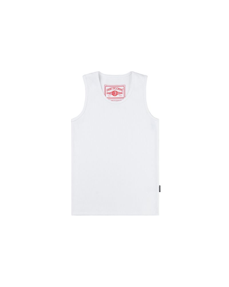 DirtyCoins（ダーティーコインズ）の「DirtyCoins Printed Label Tank Top White（Tops）」