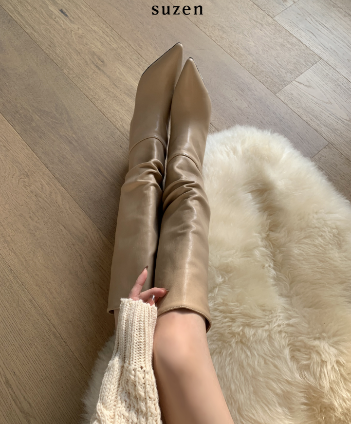 Ive Shirring Long Boots (2color)