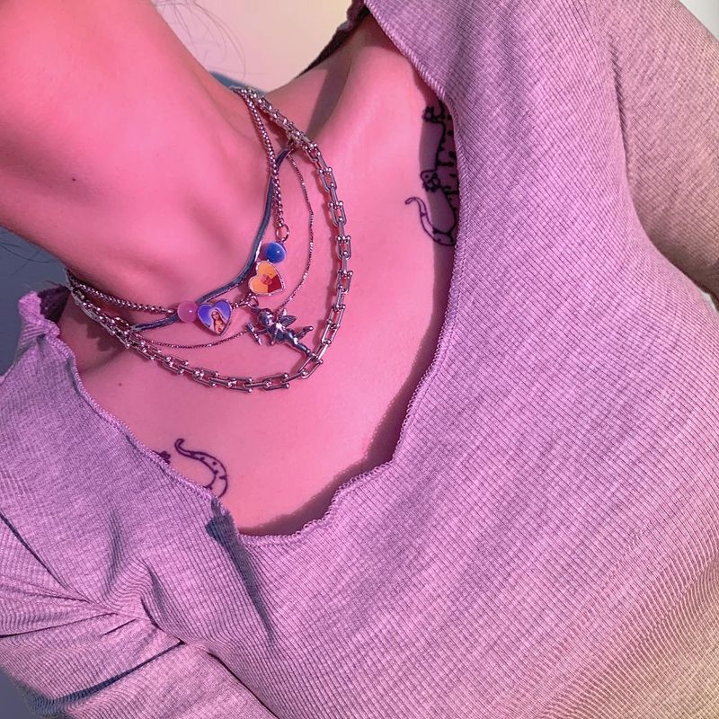 [GOT7 Youngjae] Silver snake layered chain