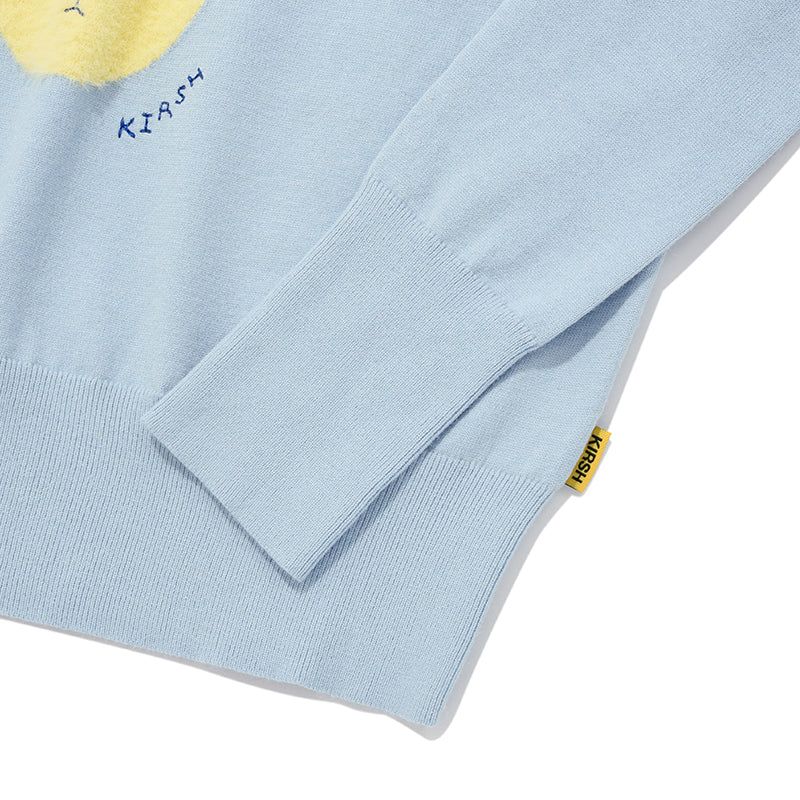 WITTY BUNNY FACE POINT KNIT [LIGHT BLUE]