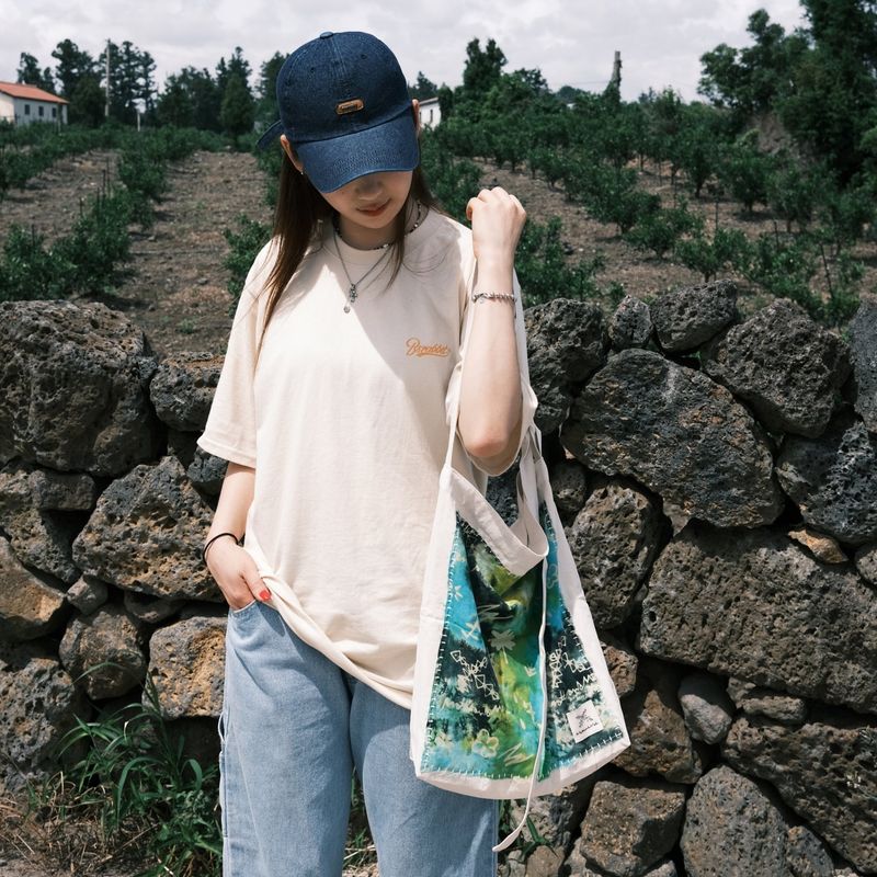 [Patchwork Canvas Bag] Life in Travel-Tie-dye Lime