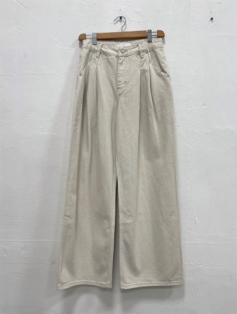 PLAIN WASHED PINTUCK PANTS (2C)
