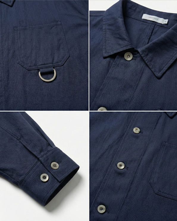 Crop French Work Jacket Navy