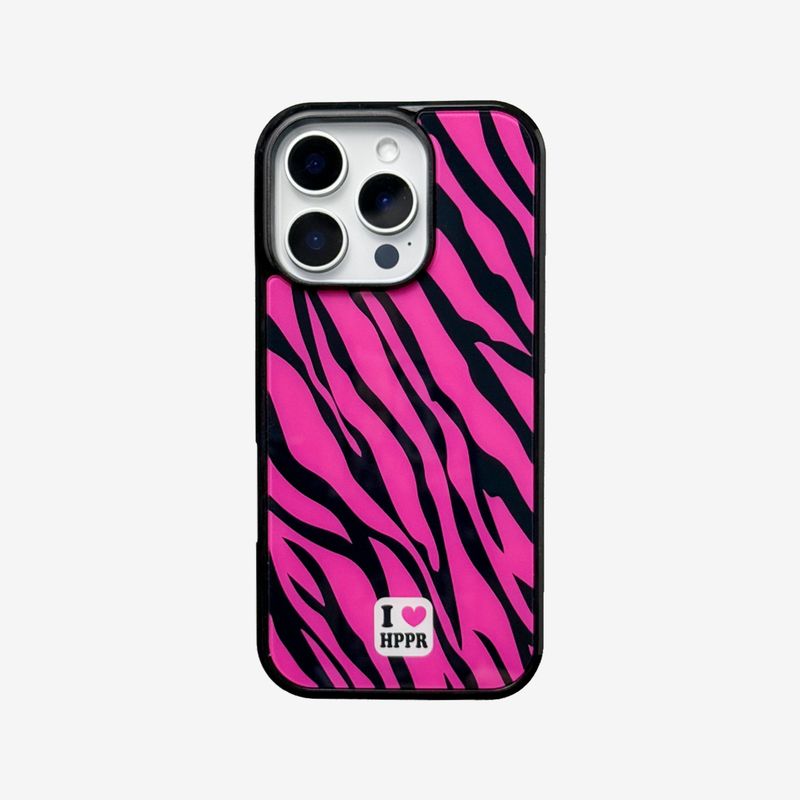 holypeachproject（ホリーピーチプロジェクト）の「[MADE]ZEBRA (hotpinkblack) glass bumper case（Smartphone Accessories）」
