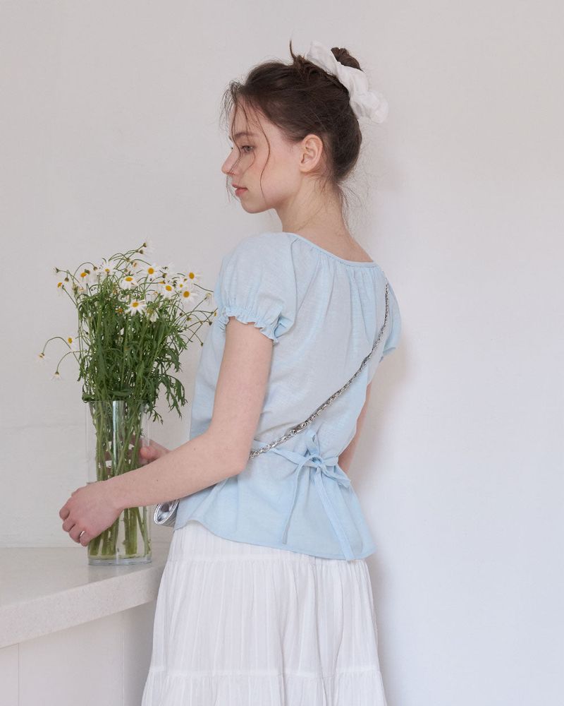 [MADE] Brie, short-sleeved balloon puff blouse