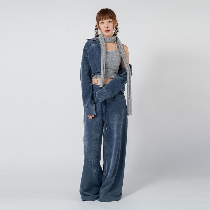 MARTIN VELVET WIDE JACKET_NAVY