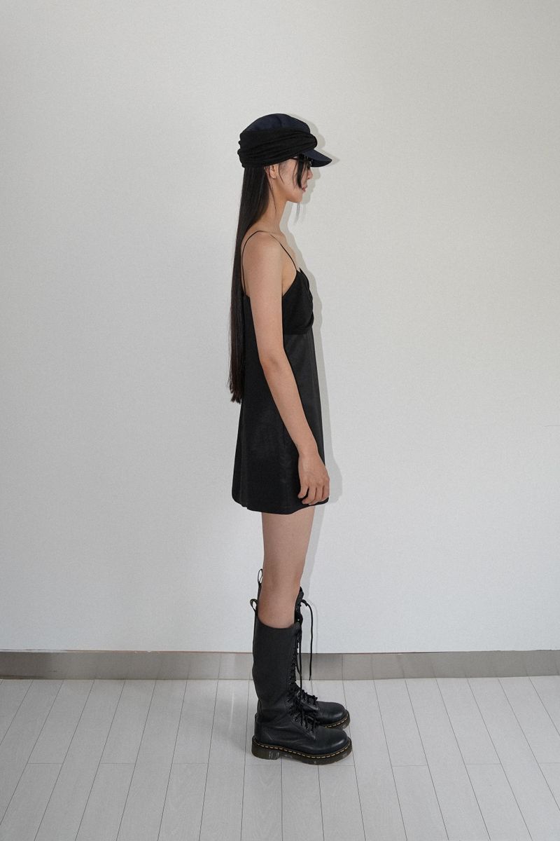 SHIRRING MINI DRESS