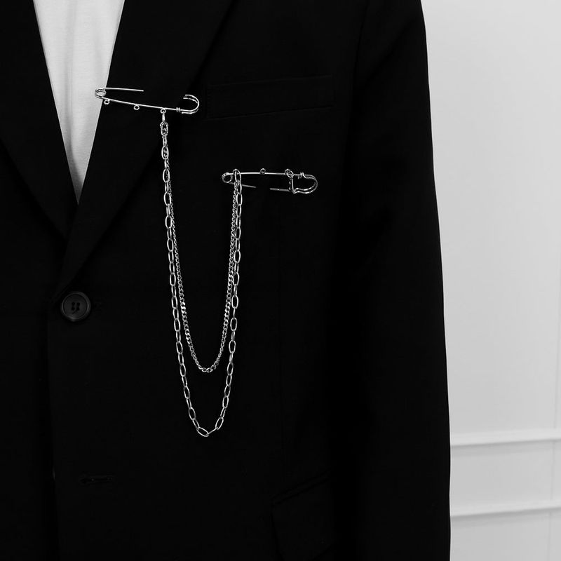Men's Clothes Pin Jacket Broach_CLEF WAVE Brooch