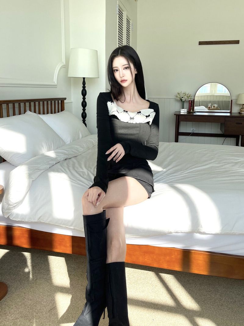 1111. Wrap slit belt mini sk (2color)