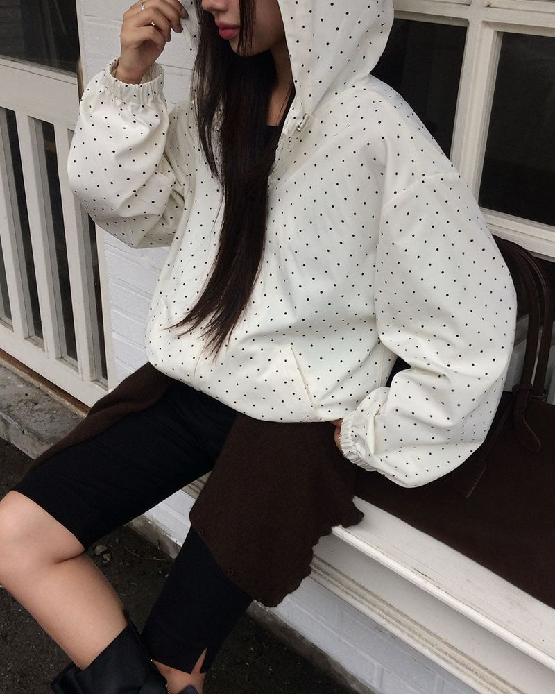 Milly Dot Hooded Windbreaker