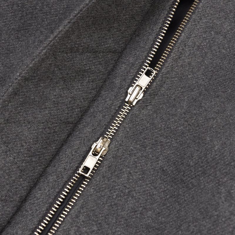 TWO WAY ZIP-UP CROP BLOUSON GRAY