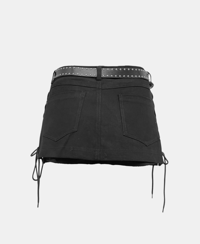 Luna Lace-Up Belt Skirt
