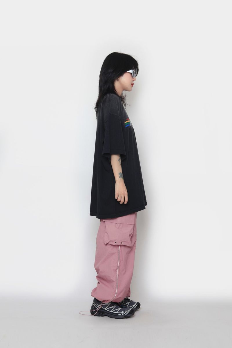 Piping nylon cargo pants
