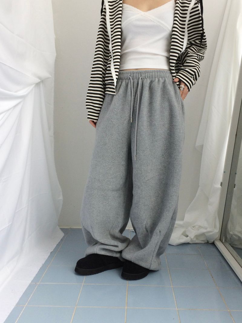 Stripe Semi-Crop Hooded Zip-Up