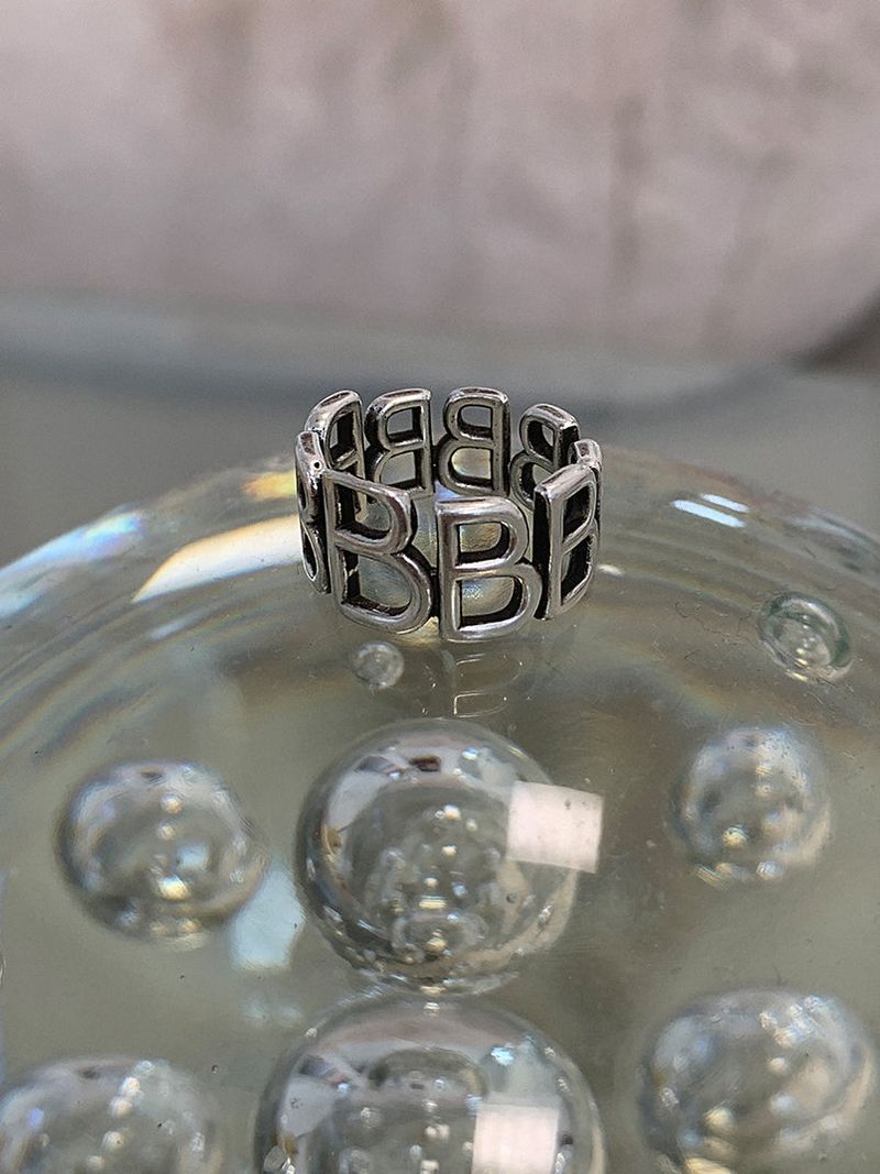 [SILVER925] B INITIAL RING