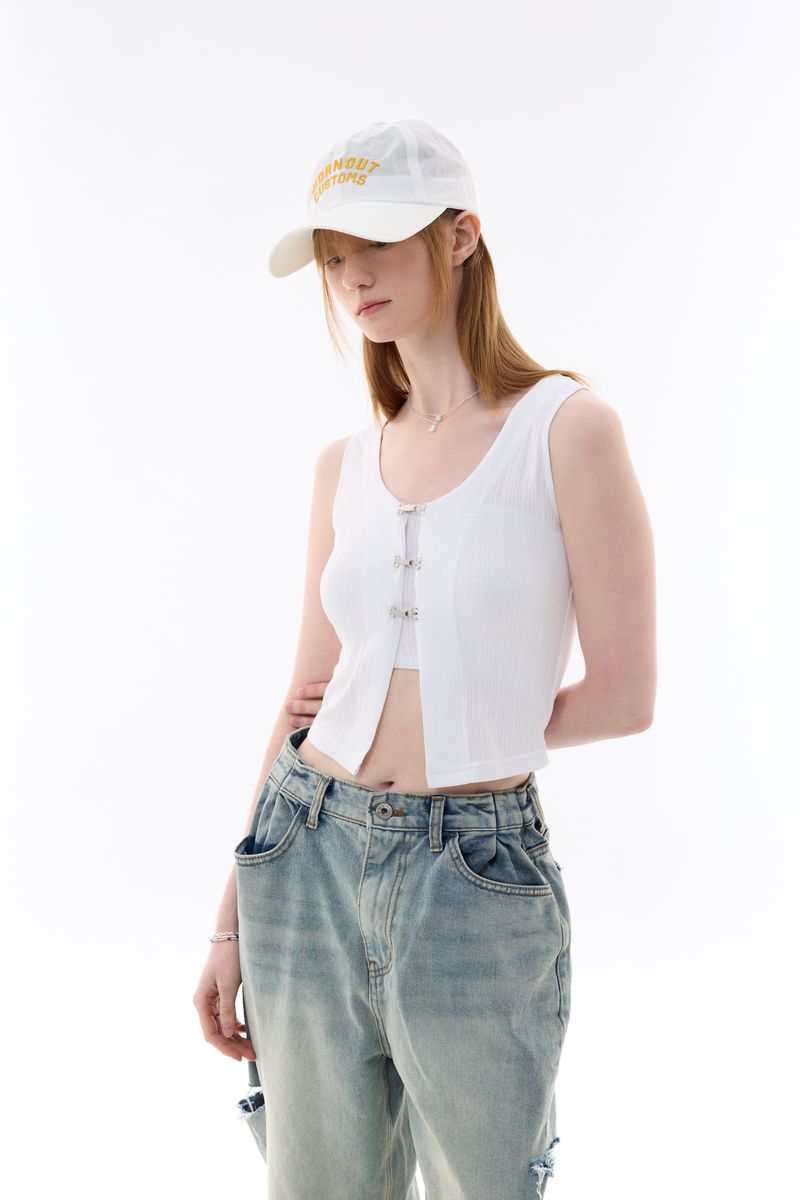 CINDY SLEEVELESS TOP SET / WHITE