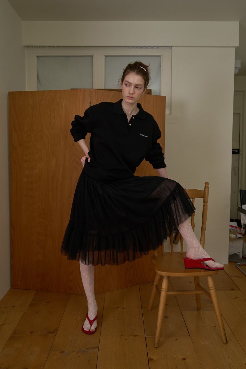 Tulle midi skirt_black