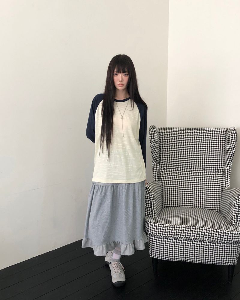 Dimo Slub Raglan Long-Sleeve T-Shirt