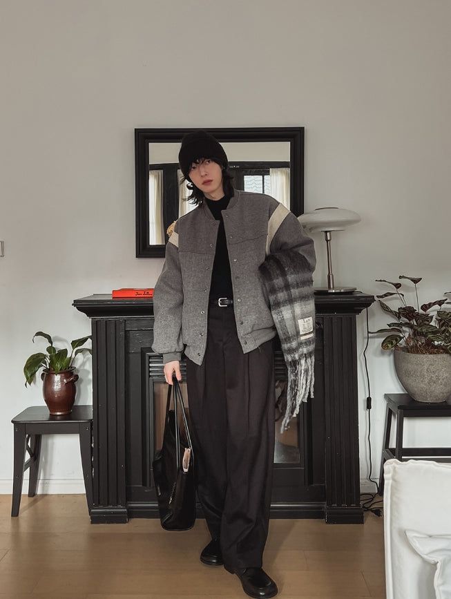 チーフディープピンタックウールスラックス