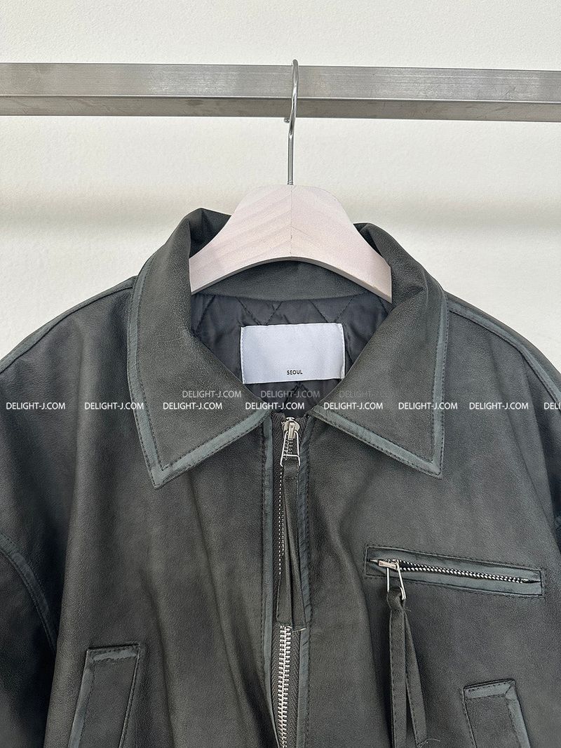 Leather Blouson Wellon Short Padded