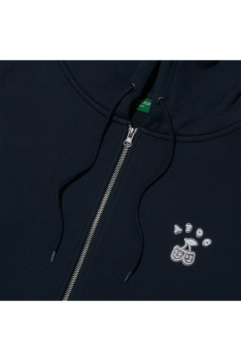 Cherry Bear Hood Zipup_Navy