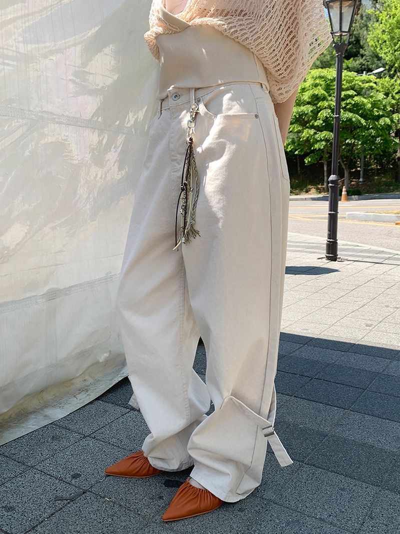 LEG BIJO COTTON WIDE PANTS (2C)