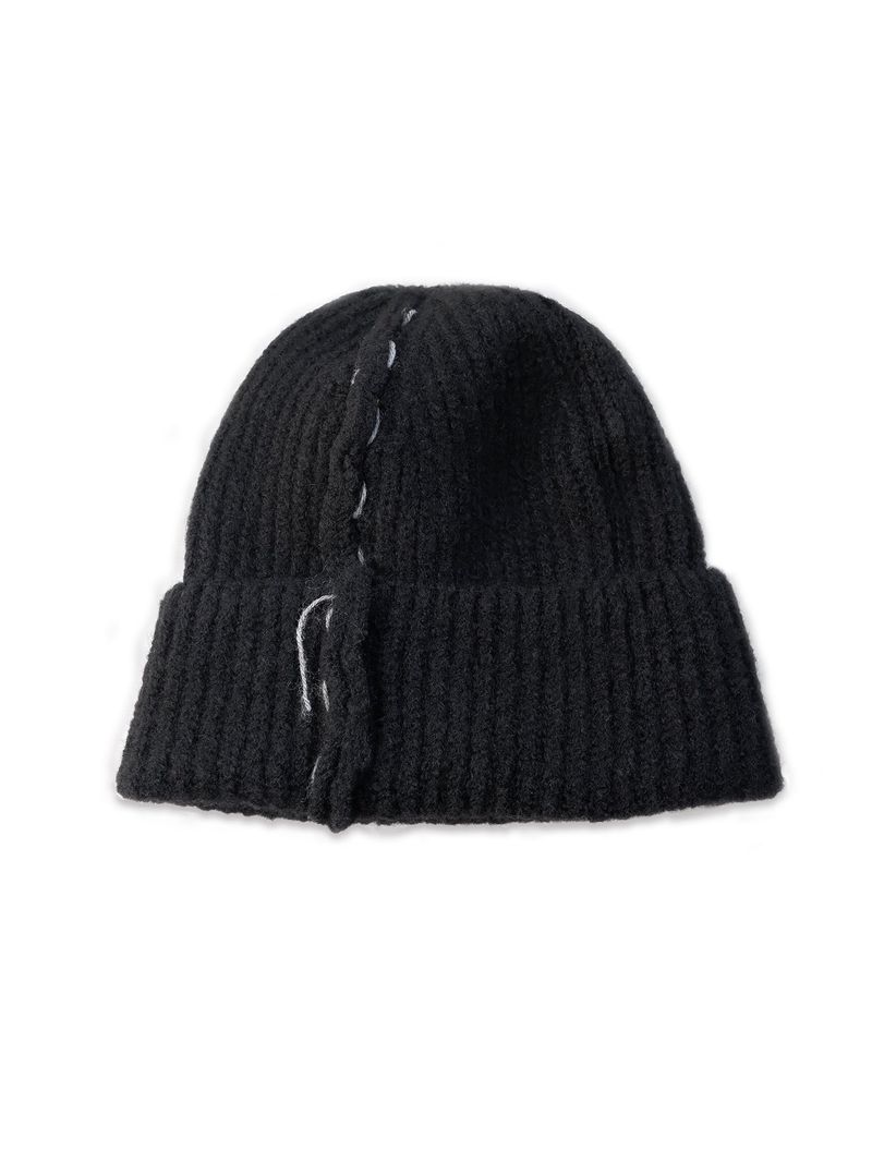 nought(ノウト)の「Seam Out Hand Stitch Beanie / Black(Hats)」