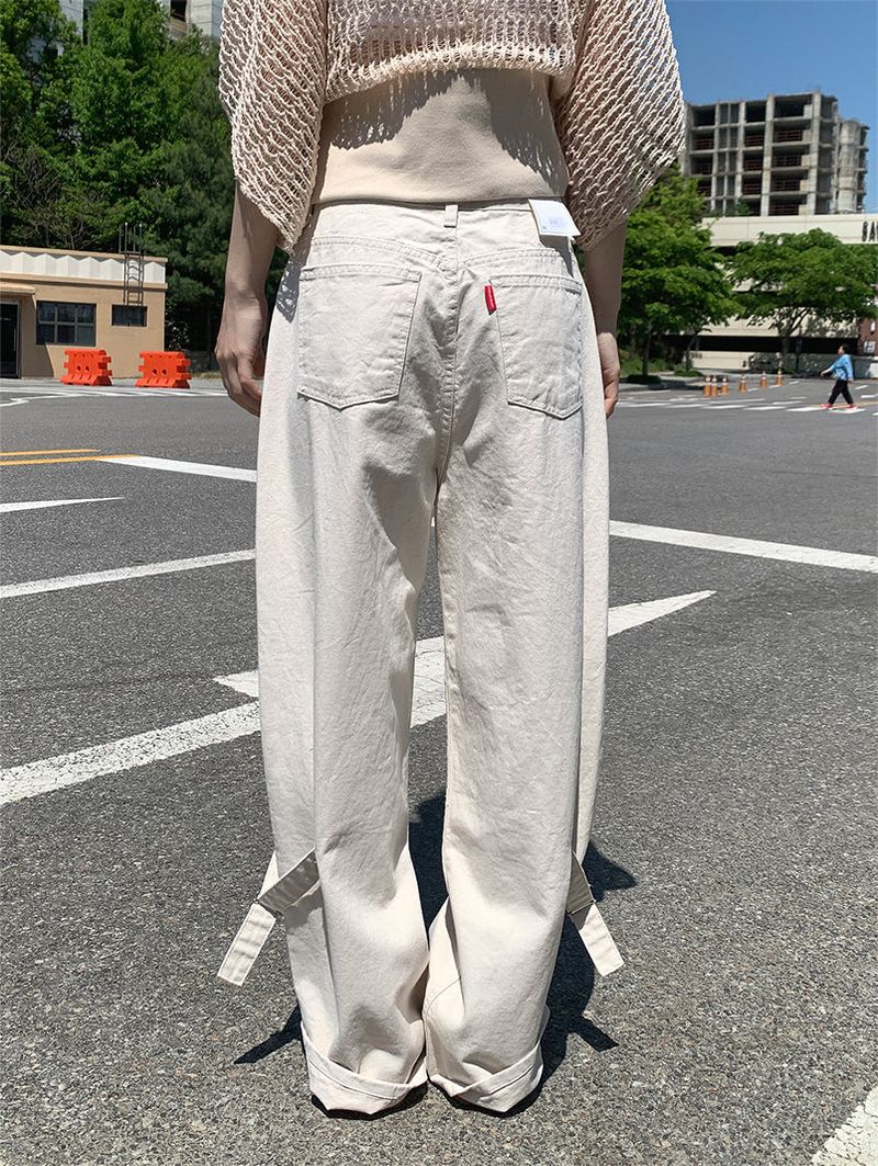 LEG BIJO COTTON WIDE PANTS (2C)